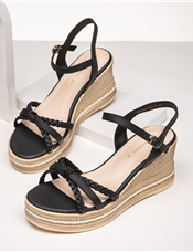 夏款女士坡跟凉鞋女时尚休闲高跟女凉鞋显高